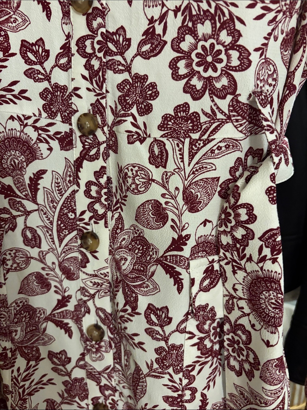 Sezane Letizia Dress in Burgundy Floral - Picture 6 of 10